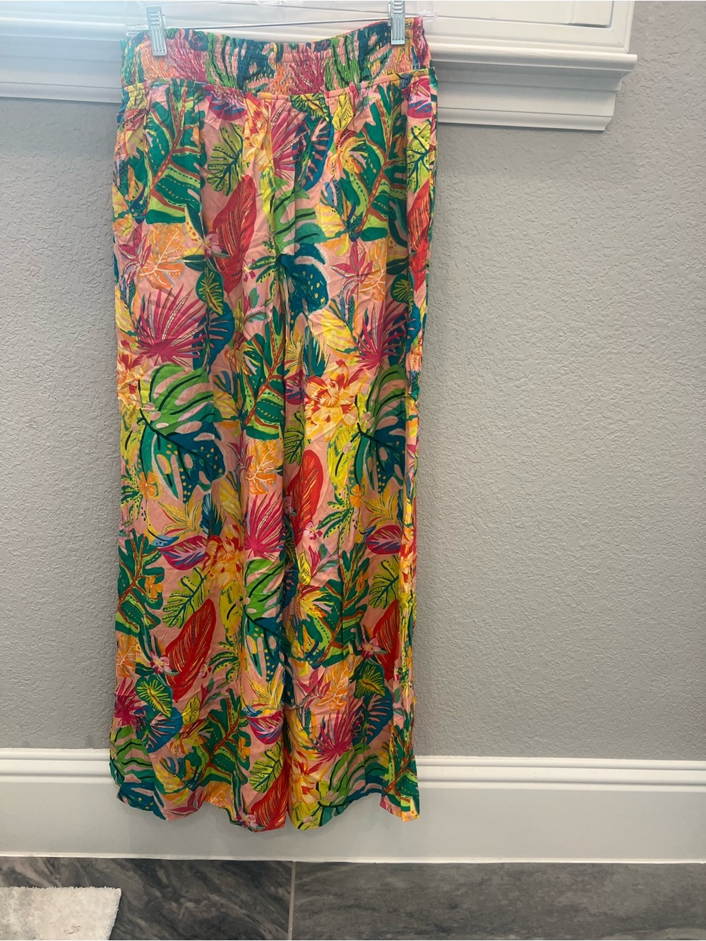 Cupshe Tropical Leaf Print Swim Coverup Pants in Green, Yellow, Pink